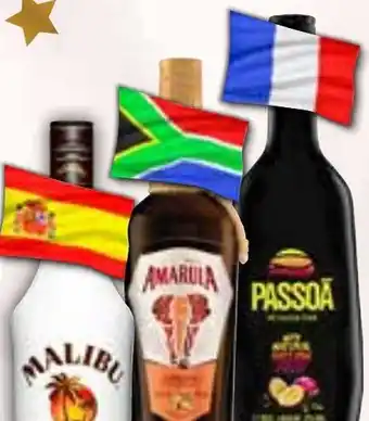 HIT Malibu weißer Rum mit Kokosnuss, Amarula Cream Likör, Peach Tree Pfirsich o. Passoã Passionsfrucht- Likör Angebot