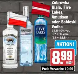 HIT Zubrowka Biala, Five Lakes, Amudsen oder Sobieski Vodka Angebot