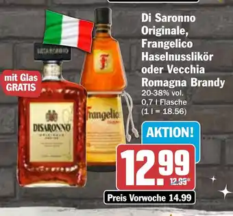 HIT Di Saronno Originale, Frangelico Haselnusslikör oder Vecchia Romagna Brandy Angebot