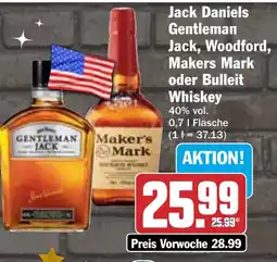 HIT Jack Daniels Gentleman Jack, Woodford, Makers Mark oder Bulleit Whiskey Angebot