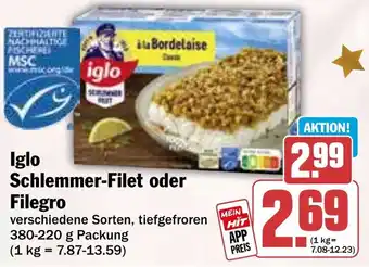 HIT Iglo Schlemmer-Filet oder Filegro Angebot