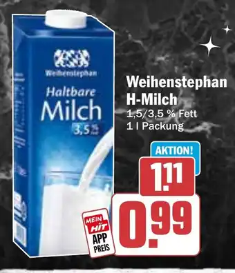 HIT Weihenstephan H-Milch Angebot