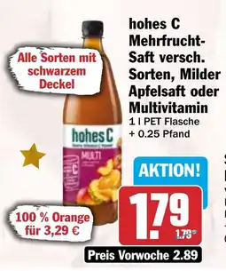 HIT hohes C Mehrfrucht- Saft versch. Sorten, Milder Apfelsaft oder Multivitamin Angebot