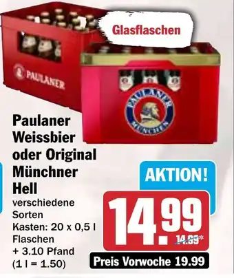 HIT Paulaner Weissbier oder Original Münchner Hell Angebot