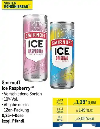 METRO Smirnoff Ice Raspberry Angebot