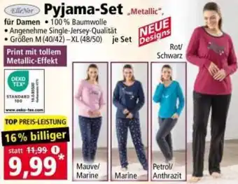 Norma ElleNor Pyjama-Set „Metallic" Angebot