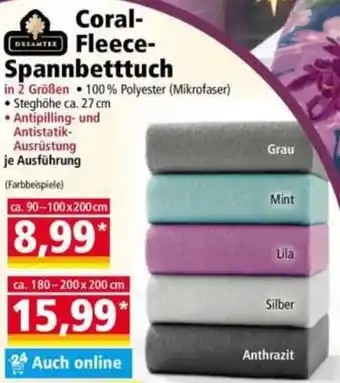 Norma DREAMTEX Coral Fleece Spannbetttuch Angebot