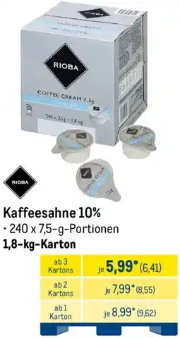 METRO RIOBA Kaffeesahne 10% Angebot