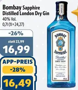Aktiv Irma Bombay Sapphire Distilled London Dry Gin Angebot