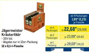 METRO Jägermeister Kräuterlikör Angebot
