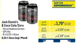 METRO Jack Daniel's & Coca Cola/Zero Angebot