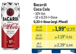 METRO Bacardi Coca Cola Angebot