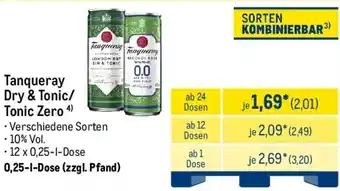 METRO Tanqueray Dry & Tonic/ Tonic Zero Angebot