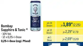 METRO Bombay Sapphire & Tonic Angebot