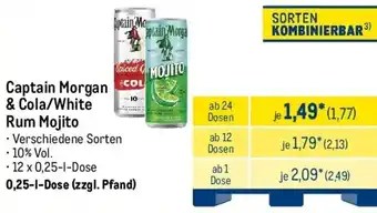 METRO Captain Morgan & Cola/White Rum Mojito Angebot