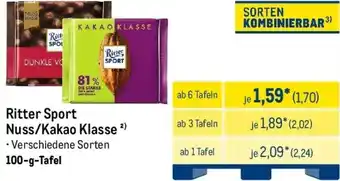 METRO Ritter Sport Nuss/Kakao Klasse Angebot