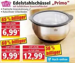 Norma GSW Edelstahlschüssel „Primo" Angebot