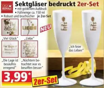 Norma CASA ROYALE Sektgläser bedruckt 2er-Set Angebot