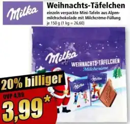 Norma Milka Weihnachts-Täfelchen Angebot