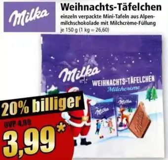 Norma Milka Weihnachts-Täfelchen Angebot