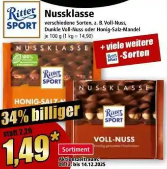 Norma Ritter Sport Nussklasse Angebot