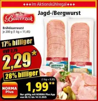 Norma Balcerzak Jagd-/Bergwurst Angebot