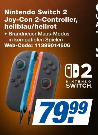 expert Techno Land Nintendo Switch 2 Joy-Con 2-Controller, hellblau/hellrot Angebot