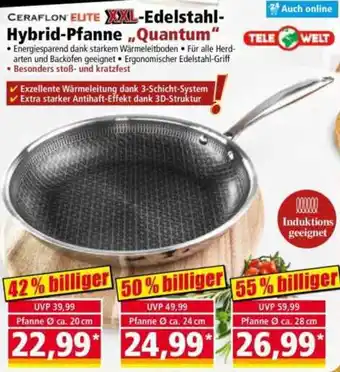 Norma CERAFLON ELITE XXL-Edelstahl Hybrid-Pfanne „Quantum" Angebot