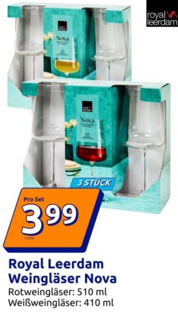 Royal Leerdam Weingläser Nova Angebot bei Action
