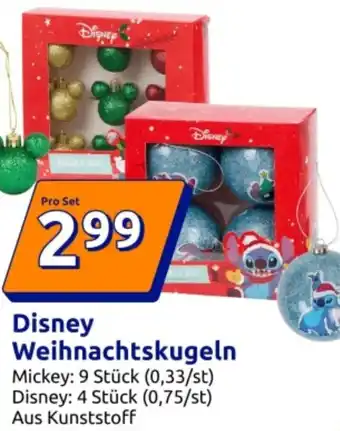 Action Disney Weihnachtskugeln Angebot