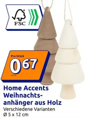 Action Home Accents Weihnachtsanhänger aus Holz Angebot