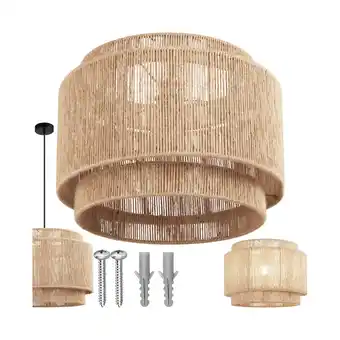 Netto Marken-Discount tectake Pendelleuchte, Boho-Stil, Wickeltechnik, 40 W, Stahlgestell, 46 x 32 cm Angebot