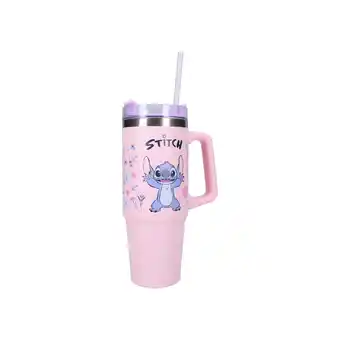 Netto Marken-Discount Lilo & Stitch Trinkflasche 900ml – Kinder Flasche mit Henkel, rosa Angebot