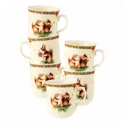 Netto Marken-Discount Seltmann Weiden Becher mit Henkel Marieluise Weihnachtsnostalgie 270 ml 6er Set Angebot