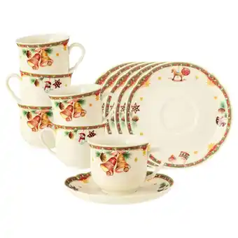Netto Marken-Discount Seltmann Weiden Kaffeetassen mit Untertassen Marieluise Weihnachtsnostalgie 230 ml 12er Set Angebot