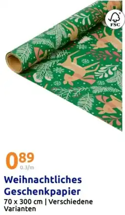 Action Weihnachtliches Geschenkpapier Angebot