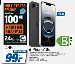 expert Techno Land iPhone 16e + MOBILFUNK 100 GB Angebot