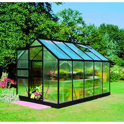 toom Baumarkt Halls Gewächshaus 'Popular 106' 193 x 319 cm mit 4 mm Doppelstegplatten schwarz Angebot