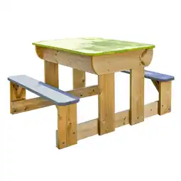 toom Baumarkt Wendi Toys Kindersitzgruppe und Matschtisch 'Esel' Natur/grün Kiefernholz 79 x 100 x 53 cm Angebot