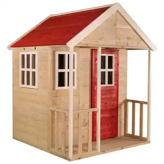 toom Baumarkt Wendi Toys Holz-Spielhaus 'Fuchs' natur/rot Terrasse 120 x 120 x 155 cm Angebot