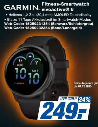expert Techno Land GARMIN Fitness-Smartwatch vívoactive 6 Angebot