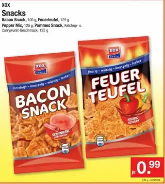 Zimmermann XOX Snacks Bacon Snack 100g, Feuerteufel 125g, Pepper Mix 125g oder Pommes Snack Angebot