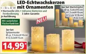 Norma I-GLOW LED-Echtwachskerzen mit Ornamenten Angebot
