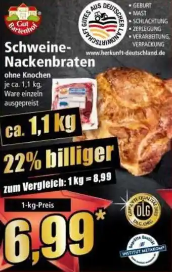 Norma Gut Bartenhof Schweine Nackenbraten Angebot