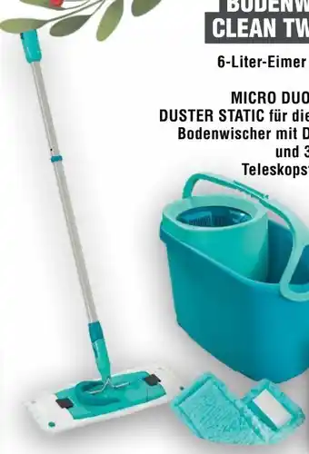 Handelshof Leifheit Bodenwischer-Komplett-Set Clean Twist M Ergo micro duo + duster static Angebot