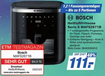 K+B Expert BOSCH Heißluftfritteuse Serie 6 MAFS2671B Angebot
