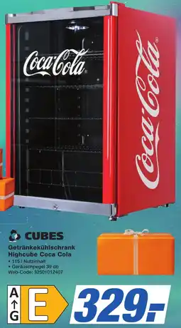 K+B Expert CUBES Getränkekühlschrank Highcube Coca Cola Angebot