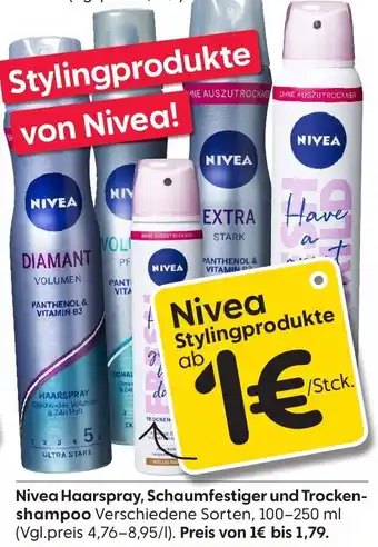 Rusta Nivea Haarspray, Schaumfestiger und Trockenshampoo 100-250ml Angebot