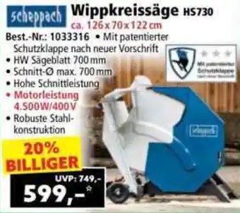 Norma Scheppach Wippkreissäge HS730 Angebot