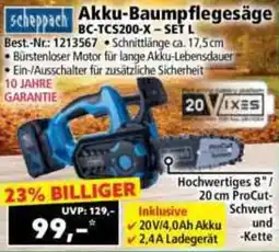 Norma Scheppach Akku-Baumpflegesäge BC-TCS200-X-SET L Angebot